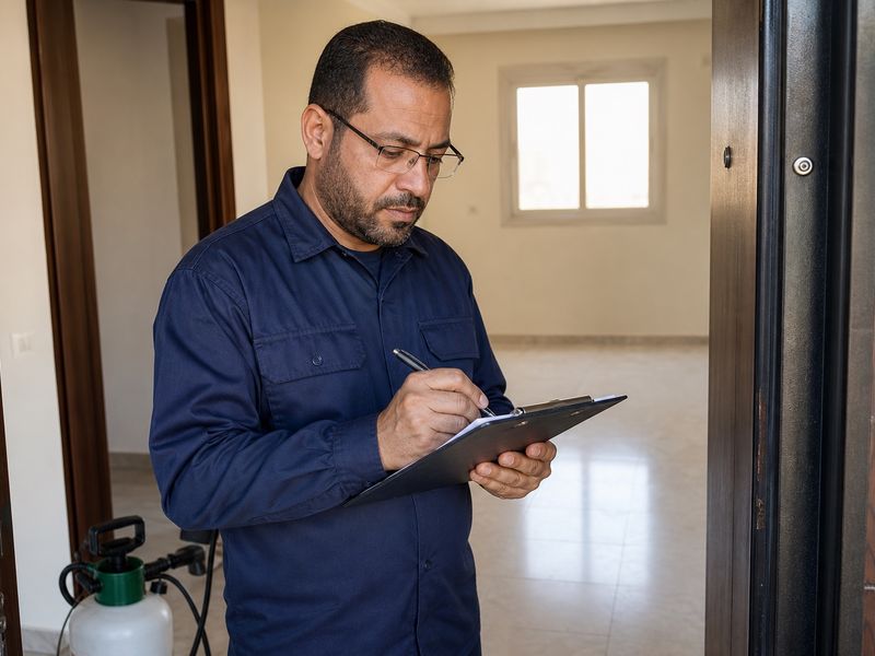 مشرف فني يسجّل نتيجة الفحص قبل بدء المعالجة